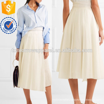 Pleated Cotton-organza Wrap Midi Skirt Manufacture Wholesale Fashion Women Apparel (TA3040S)